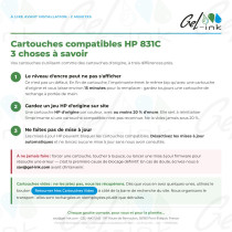Tinta compatível HP 831C Cartucho Recarga | Gel-Ink