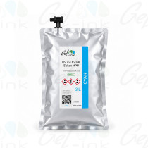 UV Flex ink compatible HP FB500/FB700 (Pouch) + Profiler – Cyan – 3 litres